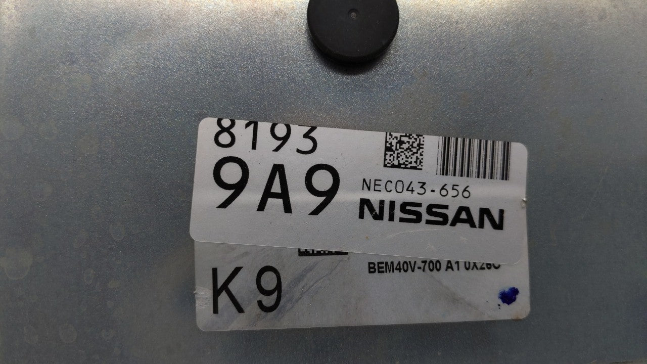 2018-2019 Nissan Nv200 PCM Engine Computer ECU ECM PCU OEM P/N:NEC037-627 BEM40V-700 A1 Fits 2018 2019 OEM Used Auto Parts - Oemusedautoparts1.com