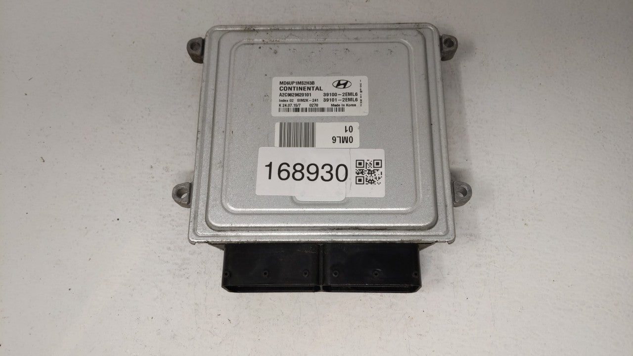 2014-2016 Hyundai Elantra PCM Engine Computer ECU ECM PCU OEM P/N:39102-2EML6 39103-2EML6 Fits 2014 2015 2016 OEM Used Auto Parts - Oemusedautoparts1.com