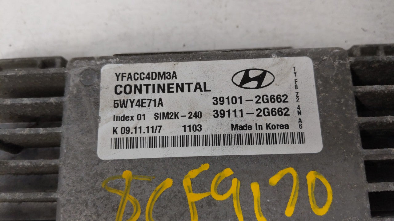 2011-2014 Hyundai Sonata PCM Engine Computer ECU ECM PCU OEM P/N:39101-2G661 39111-2G661 Fits 2011 2012 2013 2014 OEM Used Auto Parts - Oemusedautoparts1.com