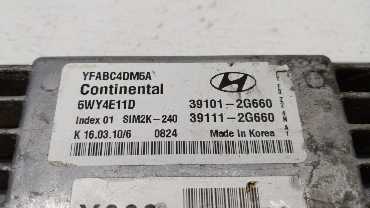 2011 Hyundai Sonata PCM Engine Computer ECU ECM PCU OEM P/N:39101-2G670 Fits OEM Used Auto Parts - Oemusedautoparts1.com