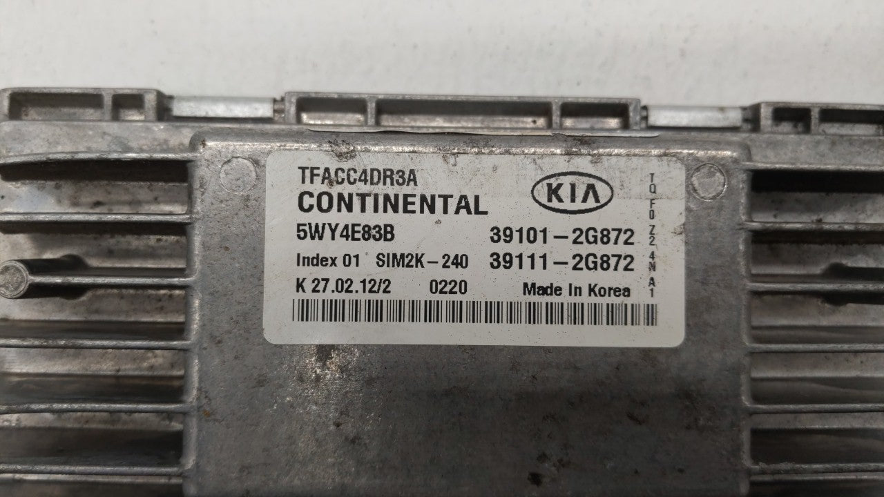 2011-2013 Kia Optima PCM Engine Computer ECU ECM PCU OEM P/N:39101-2G874 39101-2G872 Fits 2011 2012 2013 OEM Used Auto Parts - Oemusedautoparts1.com