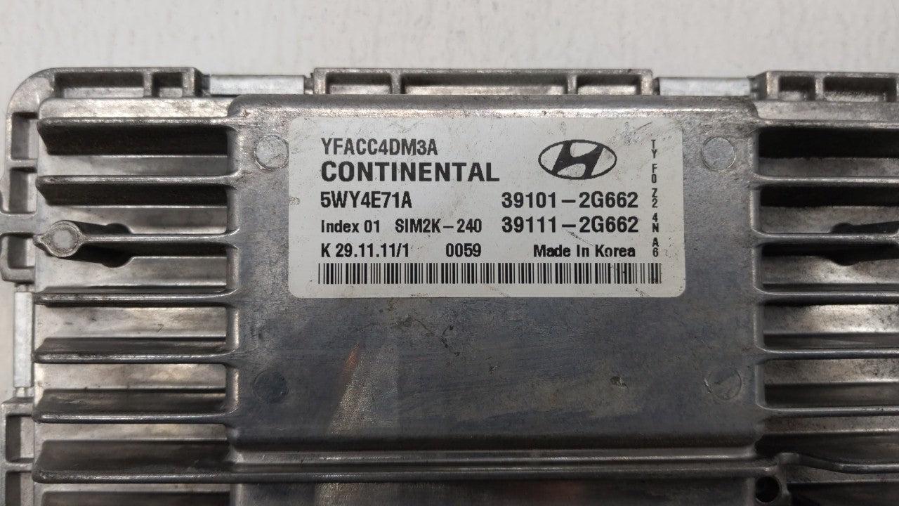 2011-2014 Hyundai Sonata PCM Engine Computer ECU ECM PCU OEM P/N:39101-2G661 39111-2G661 Fits 2011 2012 2013 2014 OEM Used Auto Parts - Oemusedautoparts1.com