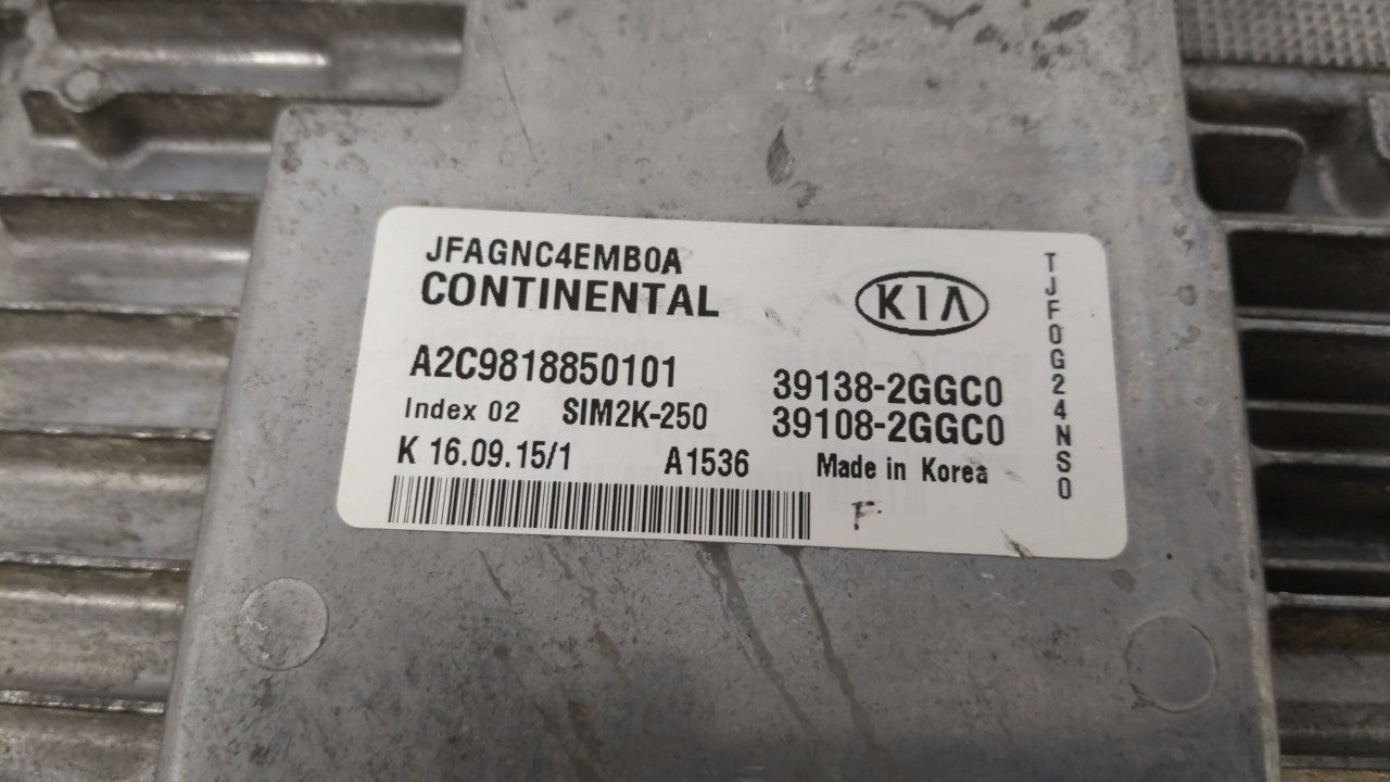 2016-2018 Kia Optima PCM Engine Computer ECU ECM PCU OEM P/N:39138-2GGC5 39108-2GGC5 Fits 2016 2017 2018 OEM Used Auto Parts - Oemusedautoparts1.com