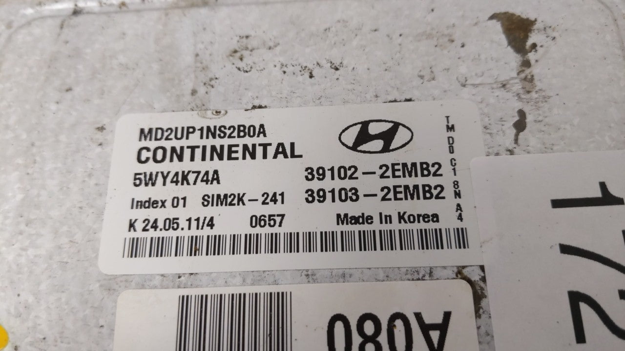 2011-2013 Hyundai Elantra PCM Engine Computer ECU ECM PCU OEM P/N:39102-2EMP2 39102-2EMP3 Fits 2011 2012 2013 OEM Used Auto Parts - Oemusedautoparts1.com