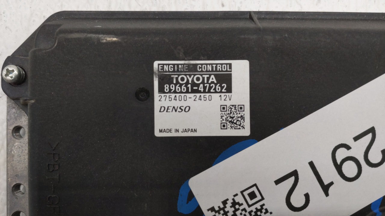 2010 Toyota Prius PCM Engine Computer ECU ECM PCU OEM P/N:89661-47262 89681-47081 Fits OEM Used Auto Parts - Oemusedautoparts1.com