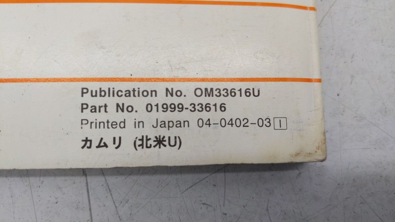 2004 Toyota Camry Owners Manual Book Guide OEM Used Auto Parts - Oemusedautoparts1.com