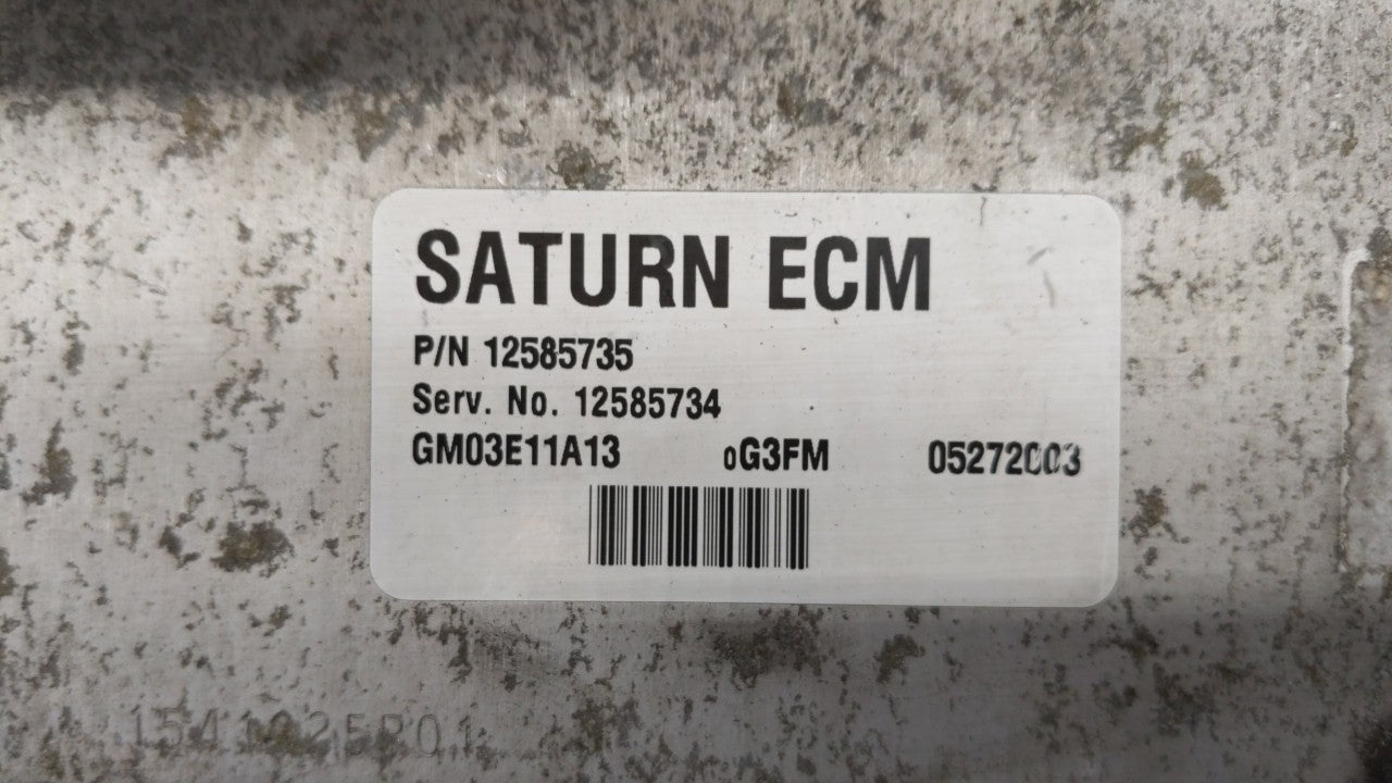 2003 Saturn Ion PCM Engine Computer ECU ECM PCU OEM P/N:12585735 12580204 Fits OEM Used Auto Parts - Oemusedautoparts1.com