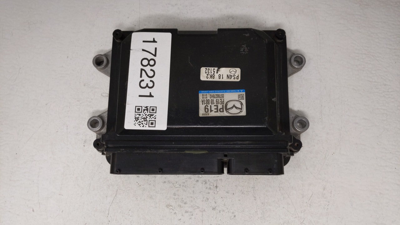 2014 Mazda 3 PCM Engine Computer ECU ECM PCU OEM P/N:PE19 18 881A PS5G 18 8K2 Fits OEM Used Auto Parts - Oemusedautoparts1.com