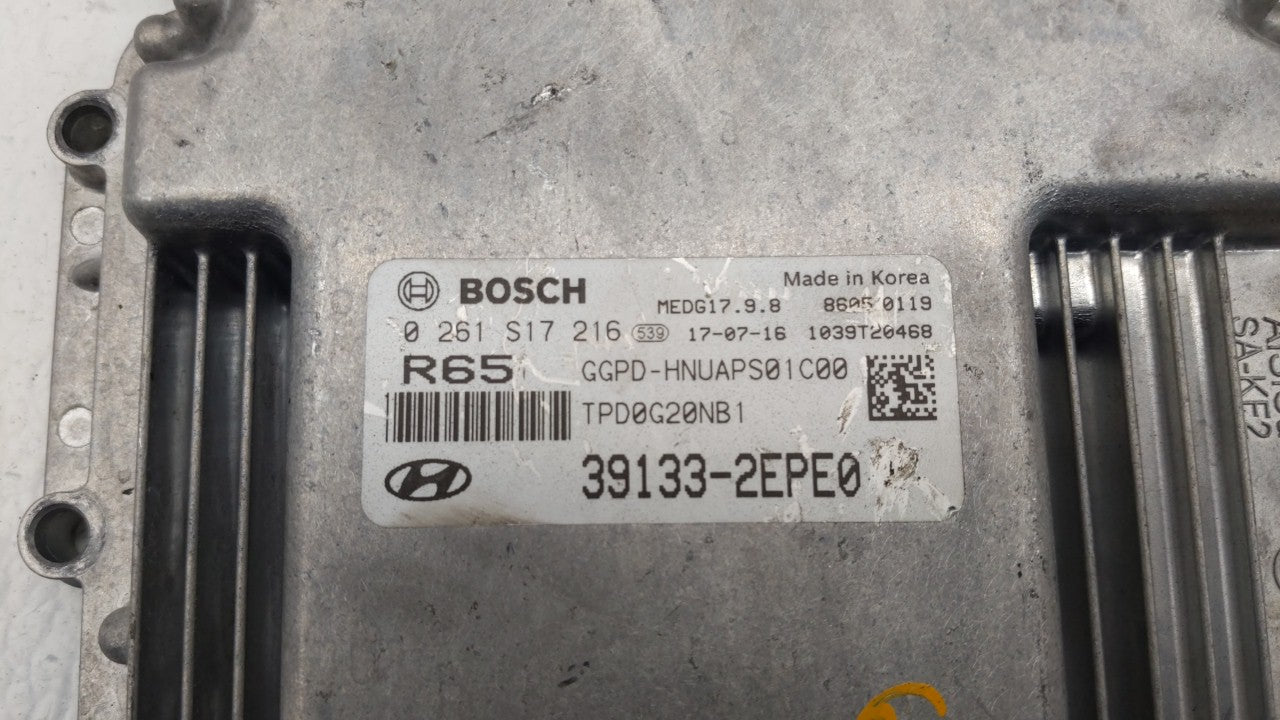 2018 Hyundai Elantra Gt PCM Engine Computer ECU ECM PCU OEM P/N:39133-2EPE0 39131-2EPE0 Fits OEM Used Auto Parts - Oemusedautoparts1.com