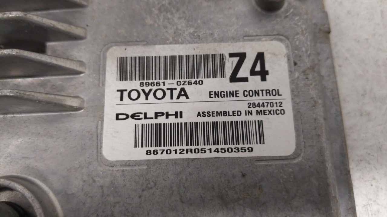 2015 Toyota Corolla PCM Engine Computer ECU ECM PCU OEM P/N:89661-0Z640 Fits OEM Used Auto Parts - Oemusedautoparts1.com