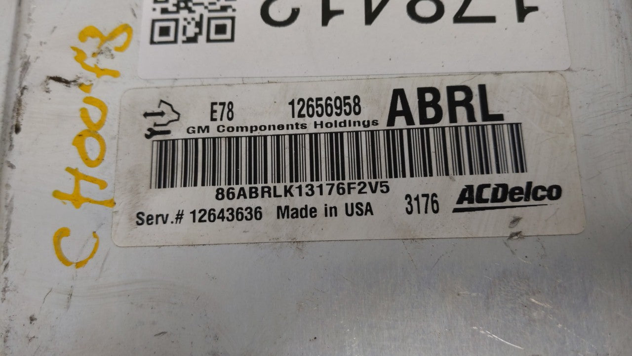 2012-2016 Chevrolet Cruze PCM Engine Computer ECU ECM PCU OEM P/N:12656958 12643636 Fits 2011 2012 2013 2014 2015 2016 OEM Used Auto Parts - Oemusedautoparts1.com