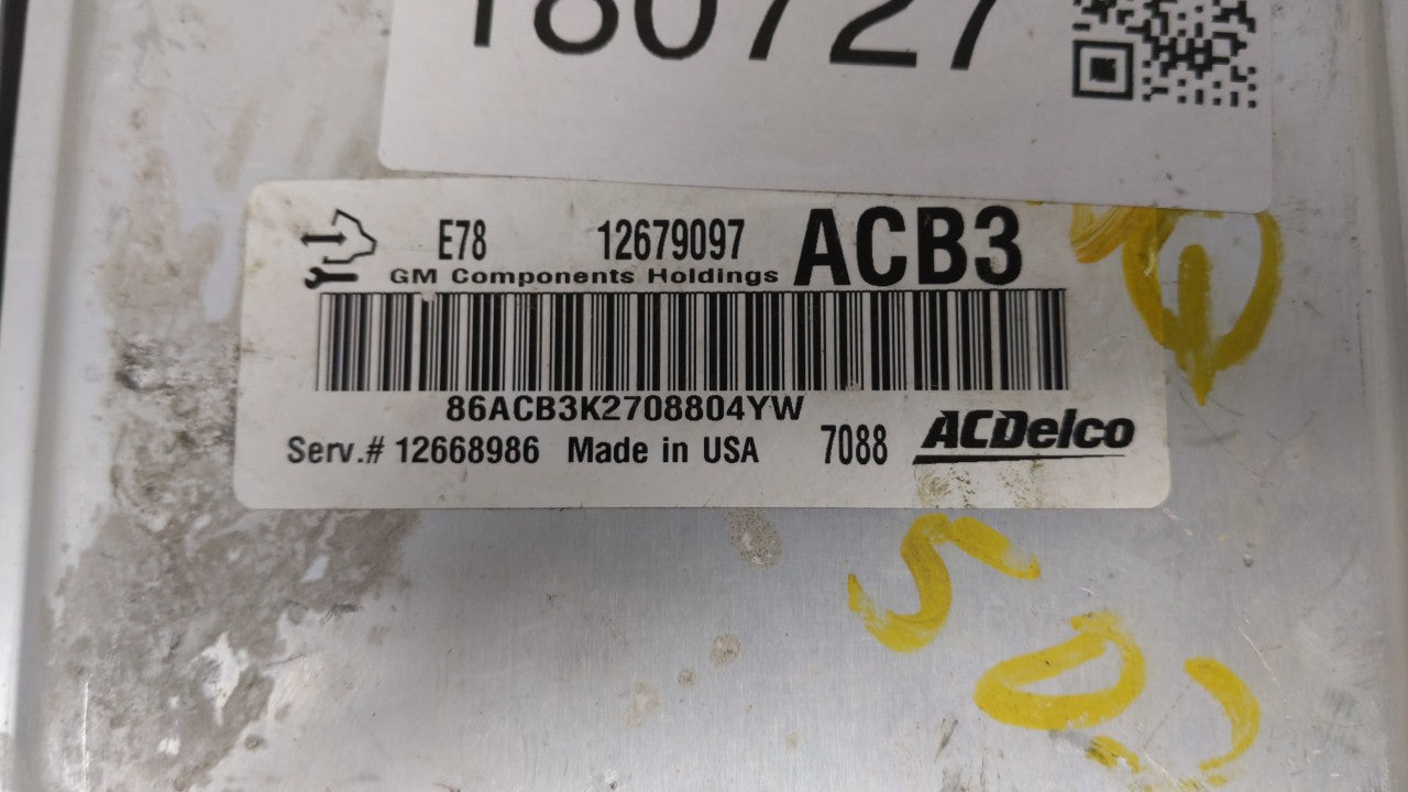 2017-2021 Chevrolet Trax PCM Engine Computer ECU ECM PCU OEM P/N:12679097 12670309 Fits 2017 2018 2019 2020 2021 OEM Used Auto Parts - Oemusedautoparts1.com