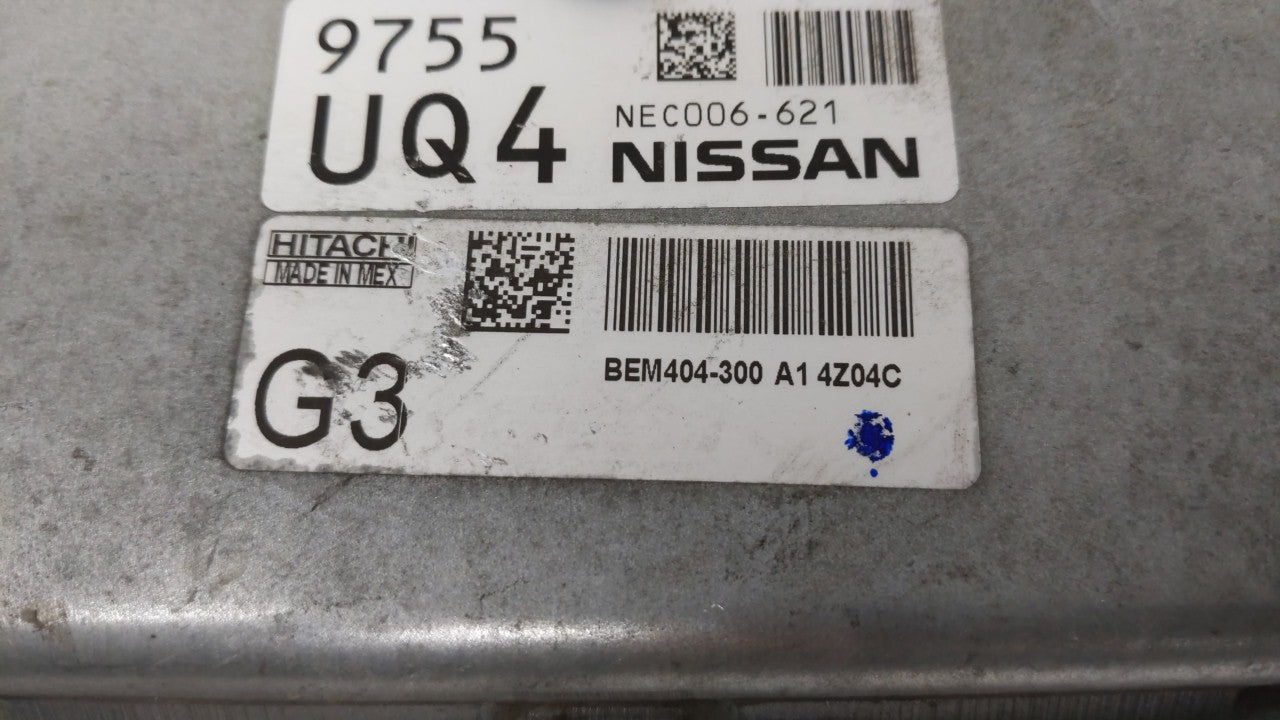 2013-2015 Nissan Sentra PCM Engine Computer ECU ECM PCU OEM P/N:BEM404-300 A1 NEC001-666 Fits 2013 2014 2015 OEM Used Auto Parts - Oemusedautoparts1.com