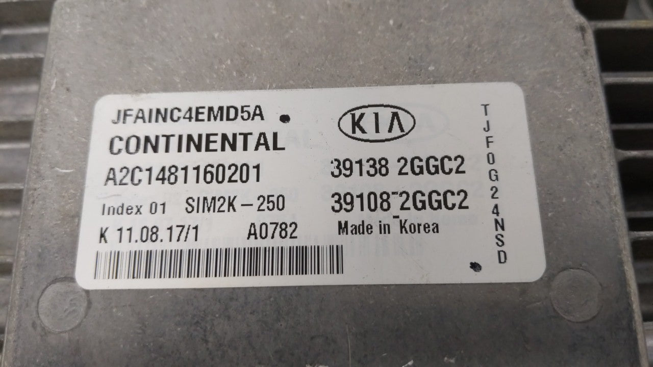 2016-2018 Kia Optima PCM Engine Computer ECU ECM PCU OEM P/N:39138-2GGC1 39108-2GGC1 Fits 2016 2017 2018 OEM Used Auto Parts - Oemusedautoparts1.com