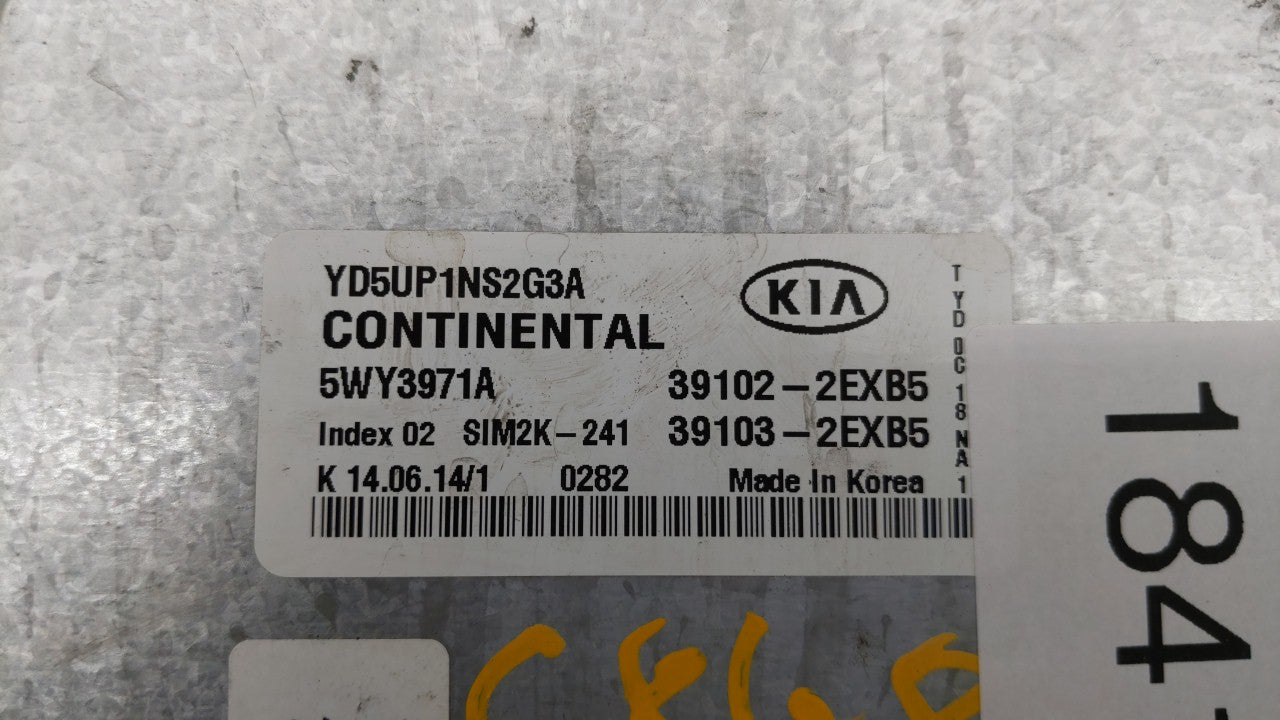 2015 Kia Forte PCM Engine Computer ECU ECM PCU OEM P/N:39102-2EXB5 39103-2EXB5 Fits OEM Used Auto Parts - Oemusedautoparts1.com