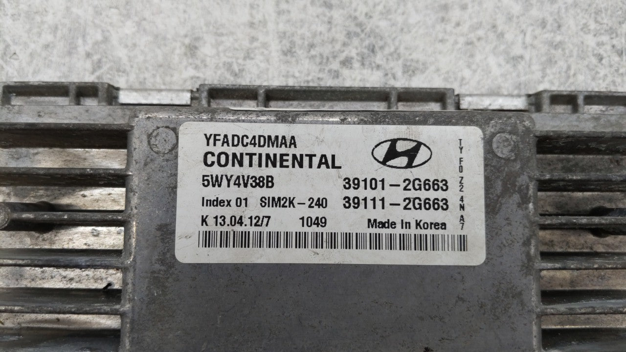 2011-2014 Hyundai Sonata PCM Engine Computer ECU ECM PCU OEM P/N:39101-2G661 39111-2G661 Fits 2011 2012 2013 2014 OEM Used Auto Parts - Oemusedautoparts1.com