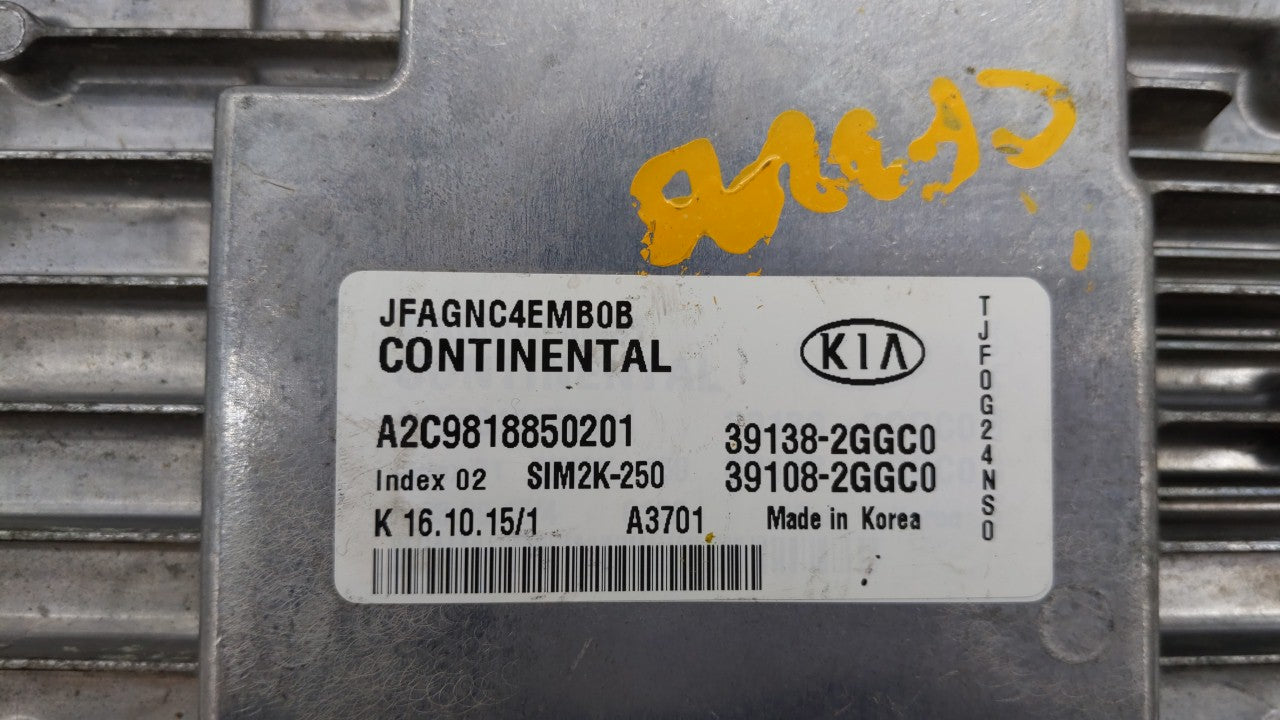 2016-2018 Kia Optima PCM Engine Computer ECU ECM PCU OEM P/N:39138-2GGC1 39108-2GGC1 Fits 2016 2017 2018 OEM Used Auto Parts - Oemusedautoparts1.com