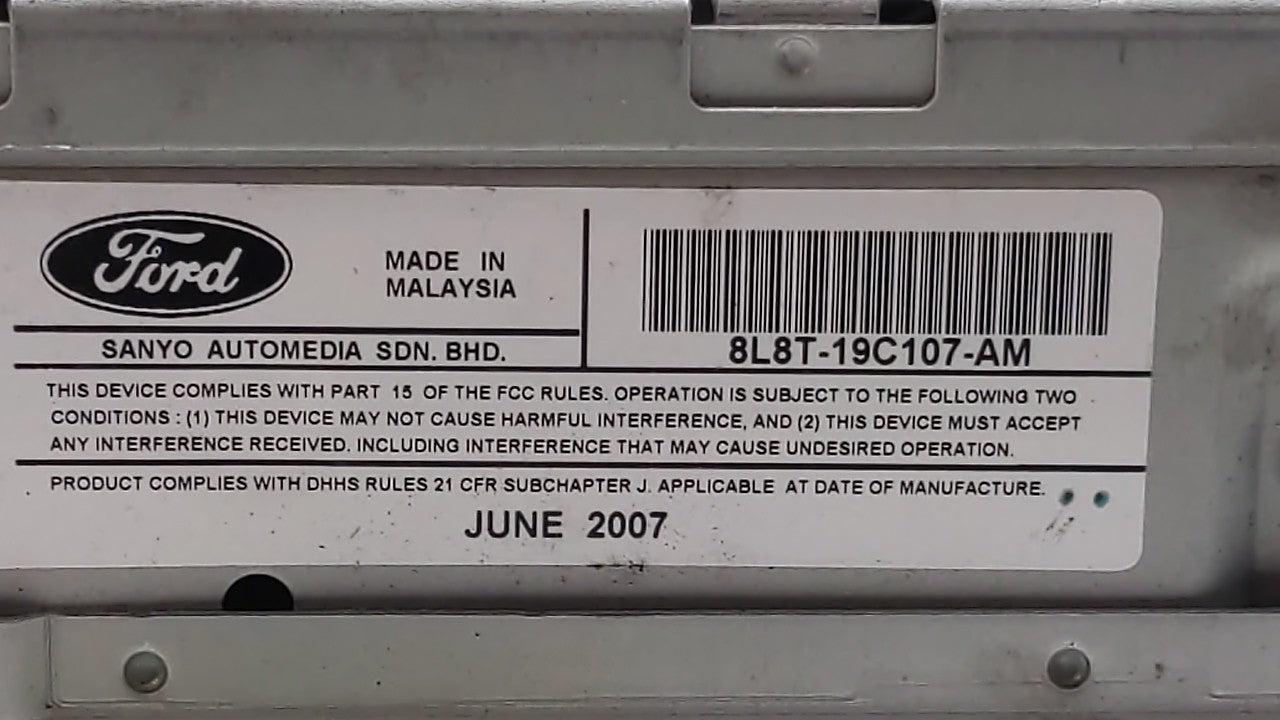 2008 Mercury Mariner Radio AM FM Cd Player Receiver Replacement P/N:8L8T-19C107-AM Fits OEM Used Auto Parts - Oemusedautoparts1.com