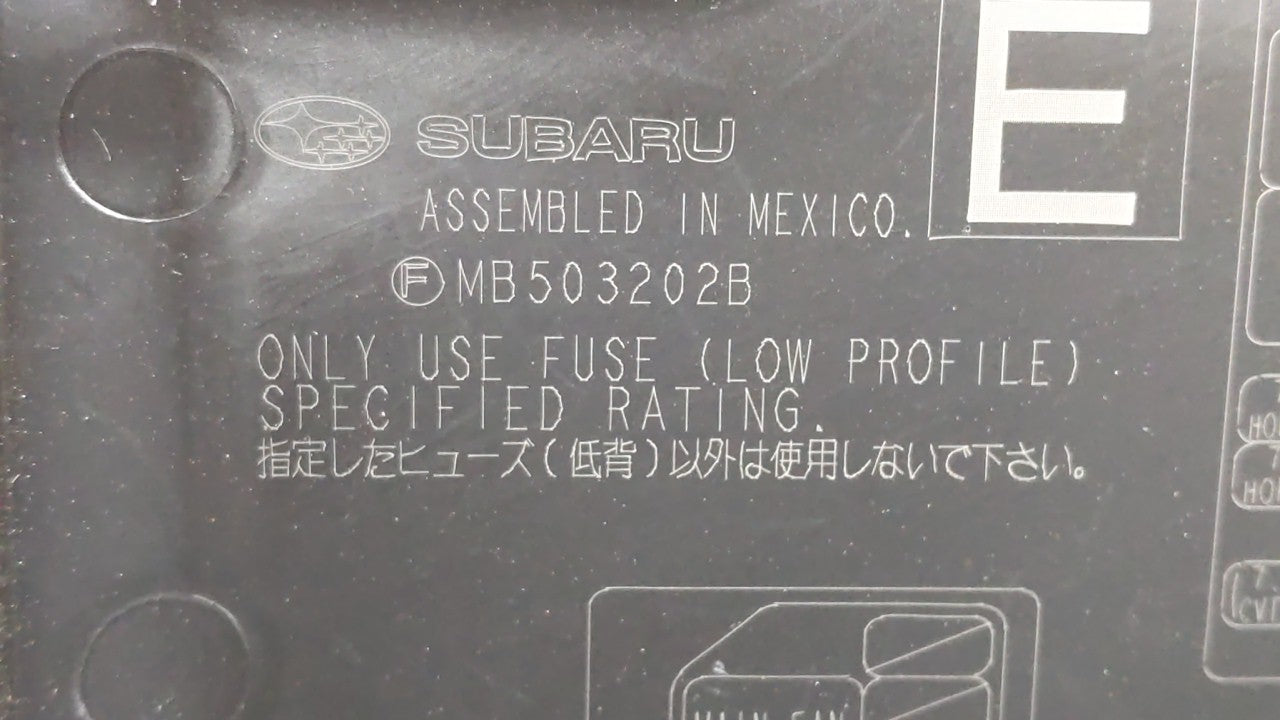 2010-2014 Subaru Legacy Fusebox Fuse Box Panel Relay Module P/N:MB503200B Fits 2010 2011 2012 2013 2014 OEM Used Auto Parts - Oemusedautoparts1.com