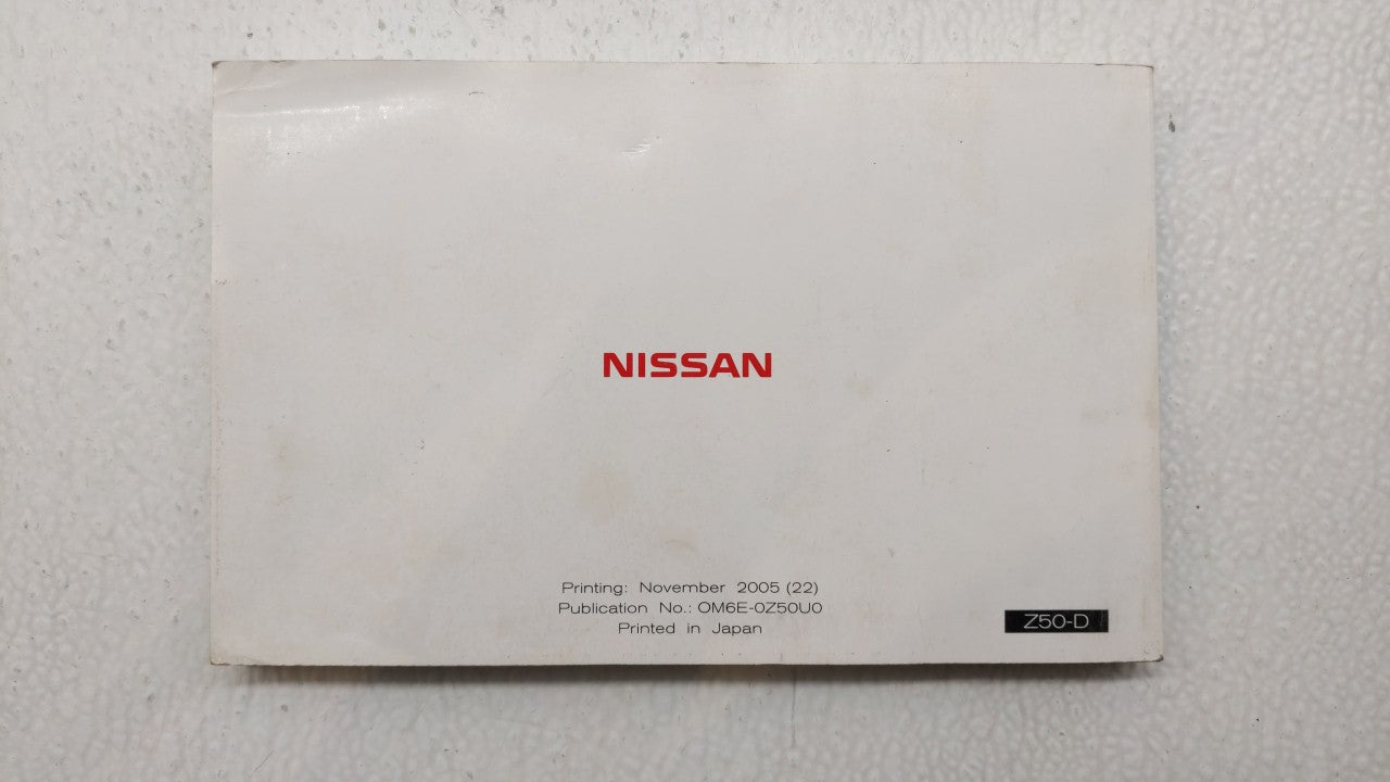2006 Nissan Murano Owners Manual Book Guide P/N:OM6E-OZ50U0 OEM Used Auto Parts - Oemusedautoparts1.com