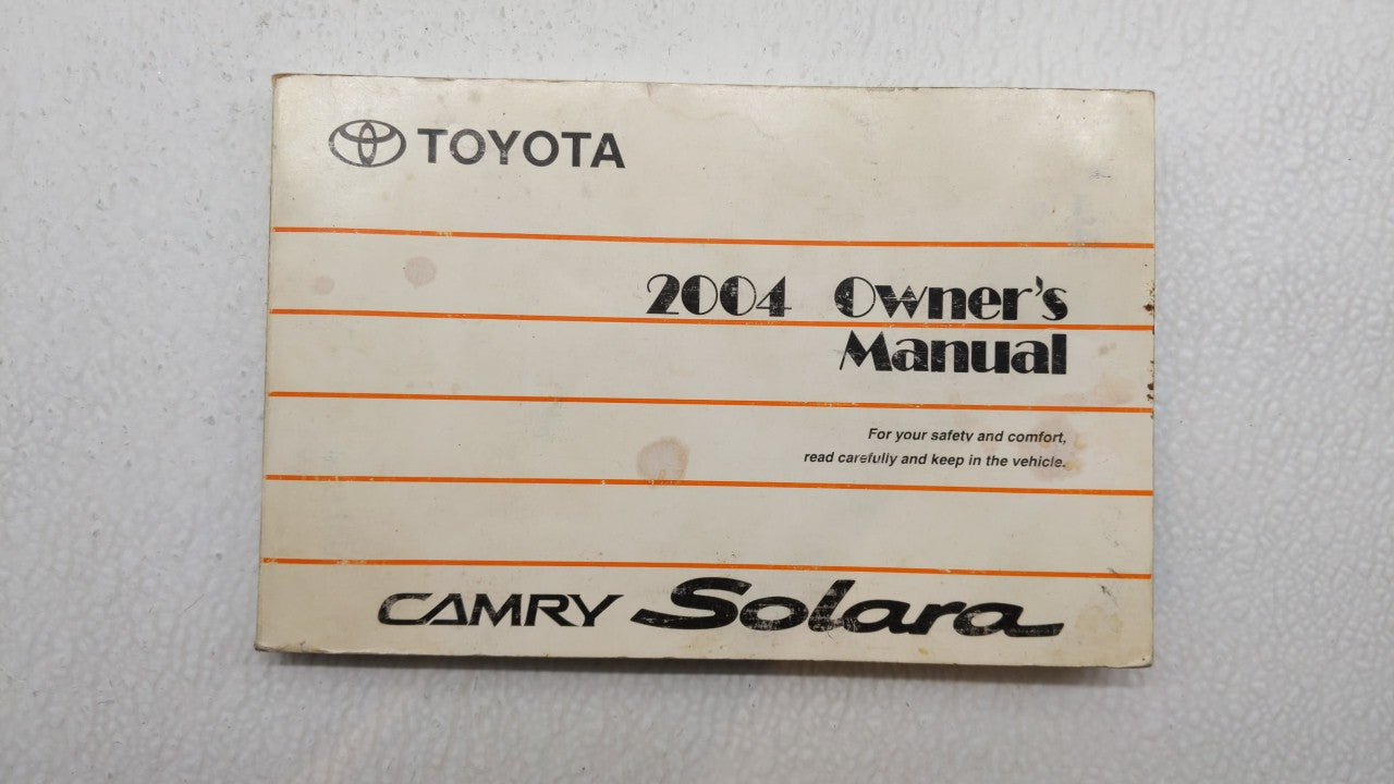 2004 Toyota Solara Owners Manual Book Guide OEM Used Auto Parts - Oemusedautoparts1.com