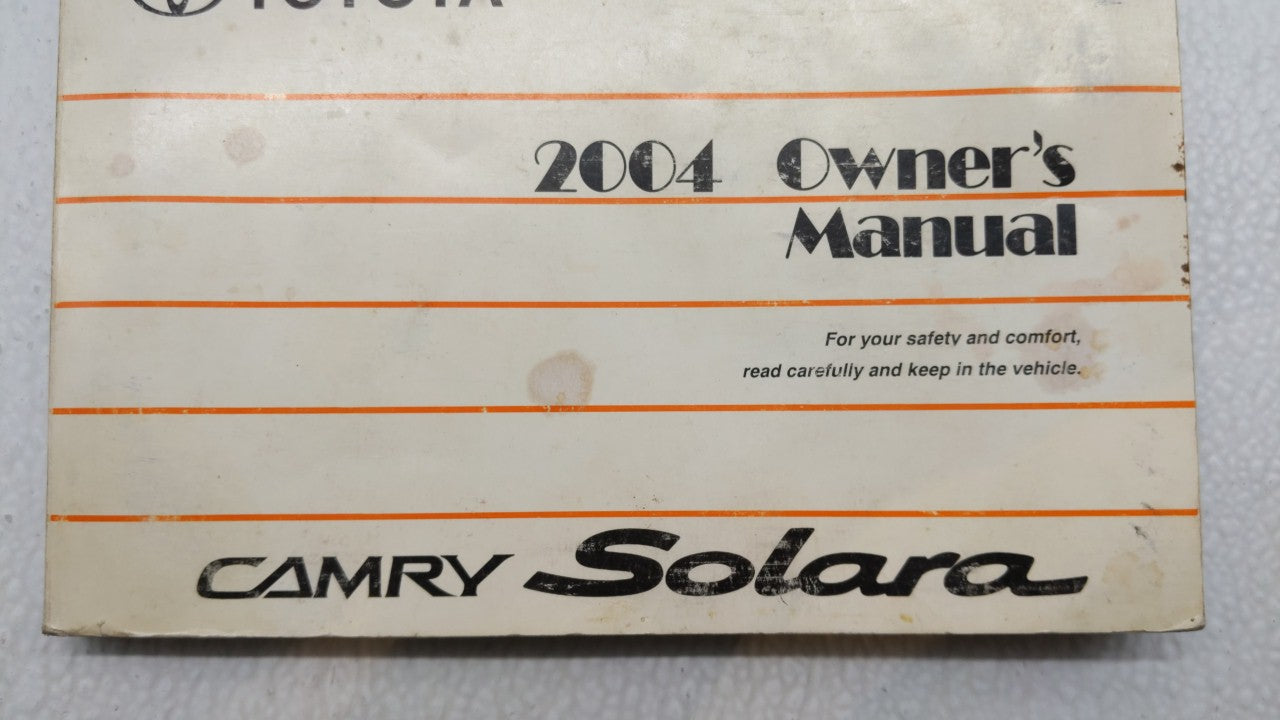 2004 Toyota Solara Owners Manual Book Guide OEM Used Auto Parts - Oemusedautoparts1.com