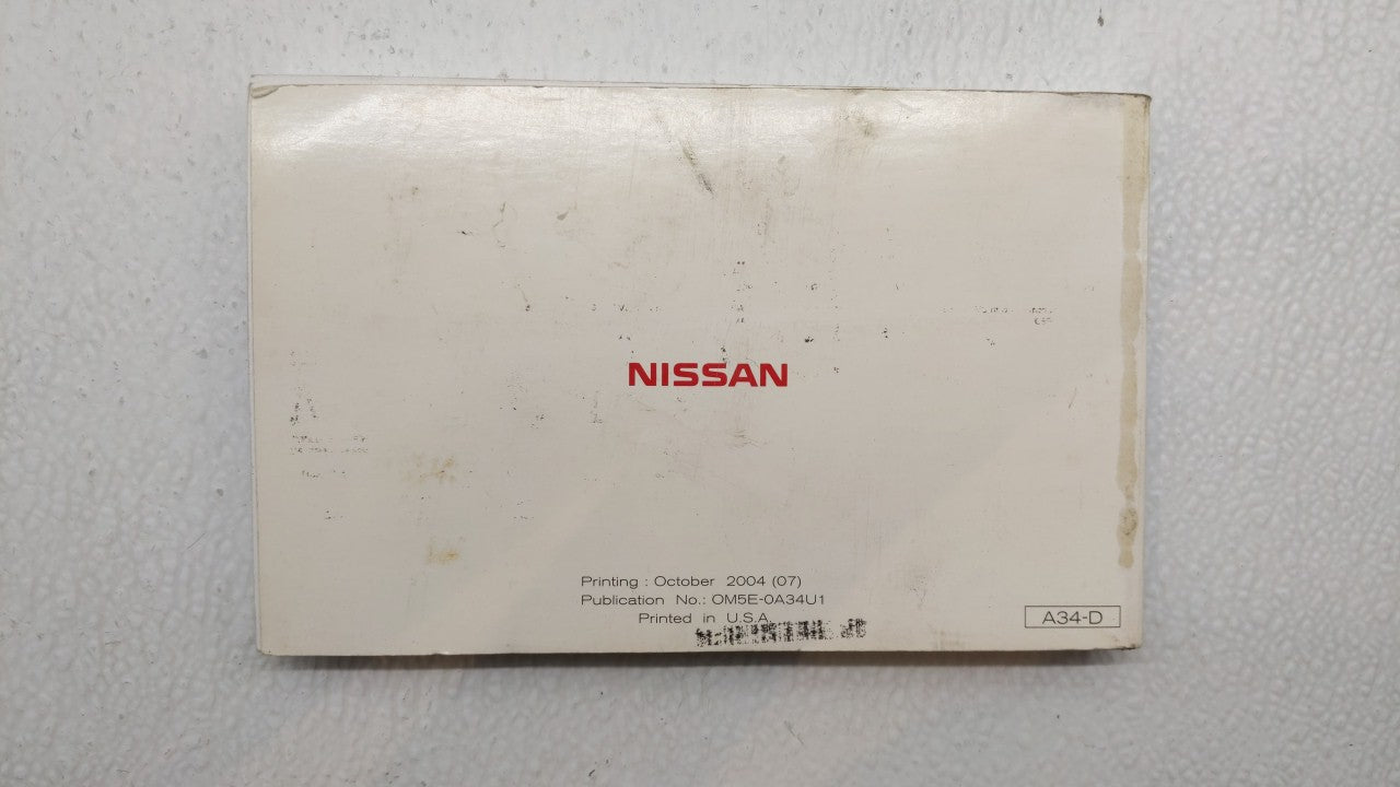 2005 Nissan Maxima Owners Manual Book Guide OEM Used Auto Parts - Oemusedautoparts1.com