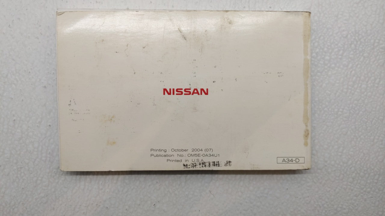 2005 Nissan Maxima Owners Manual Book Guide OEM Used Auto Parts - Oemusedautoparts1.com