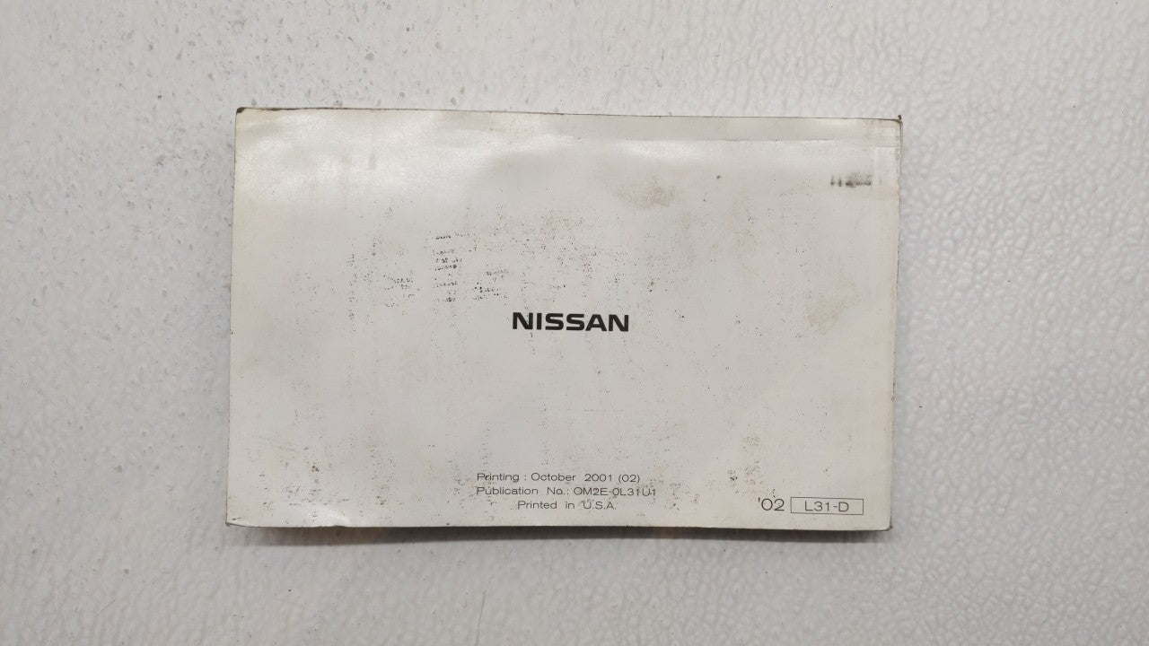 2002 Nissan Altima Owners Manual Book Guide OEM Used Auto Parts - Oemusedautoparts1.com