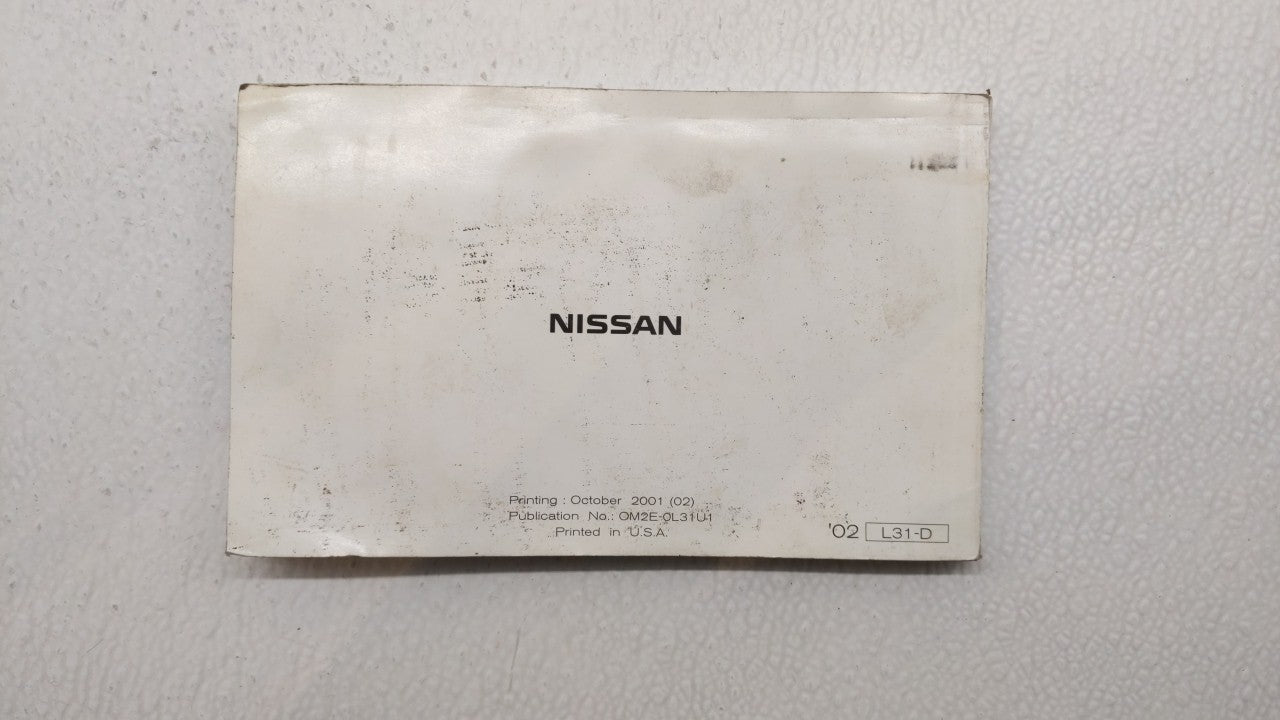 2002 Nissan Altima Owners Manual Book Guide OEM Used Auto Parts - Oemusedautoparts1.com