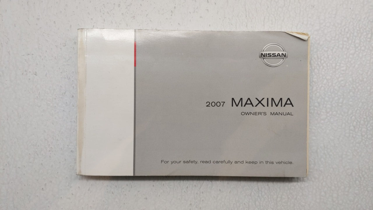 2007 Nissan Maxima Owners Manual Book Guide P/N:OM7E-OA34UO OEM Used Auto Parts - Oemusedautoparts1.com