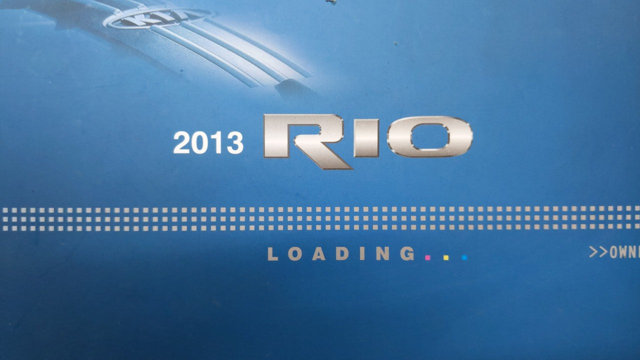 2013 Kia Rio Owners Manual Book Guide P/N:A1WO-EU2DH OEM Used Auto Parts - Oemusedautoparts1.com