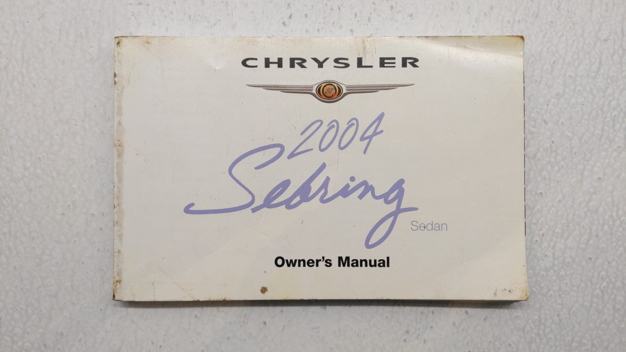 2004 Chrysler Sebring Owners Manual Book Guide P/N:81-026-0403 OEM Used Auto Parts - Oemusedautoparts1.com