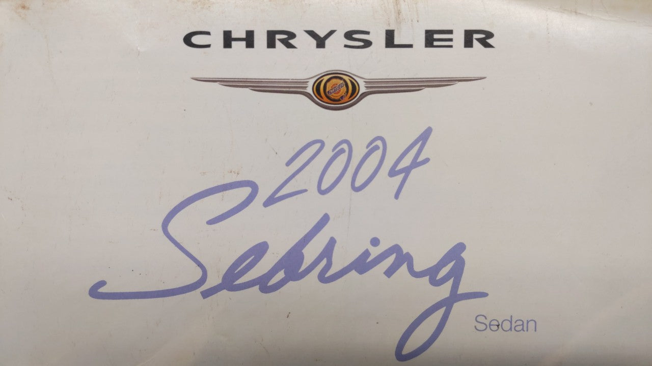 2004 Chrysler Sebring Owners Manual Book Guide P/N:81-026-0403 OEM Used Auto Parts - Oemusedautoparts1.com