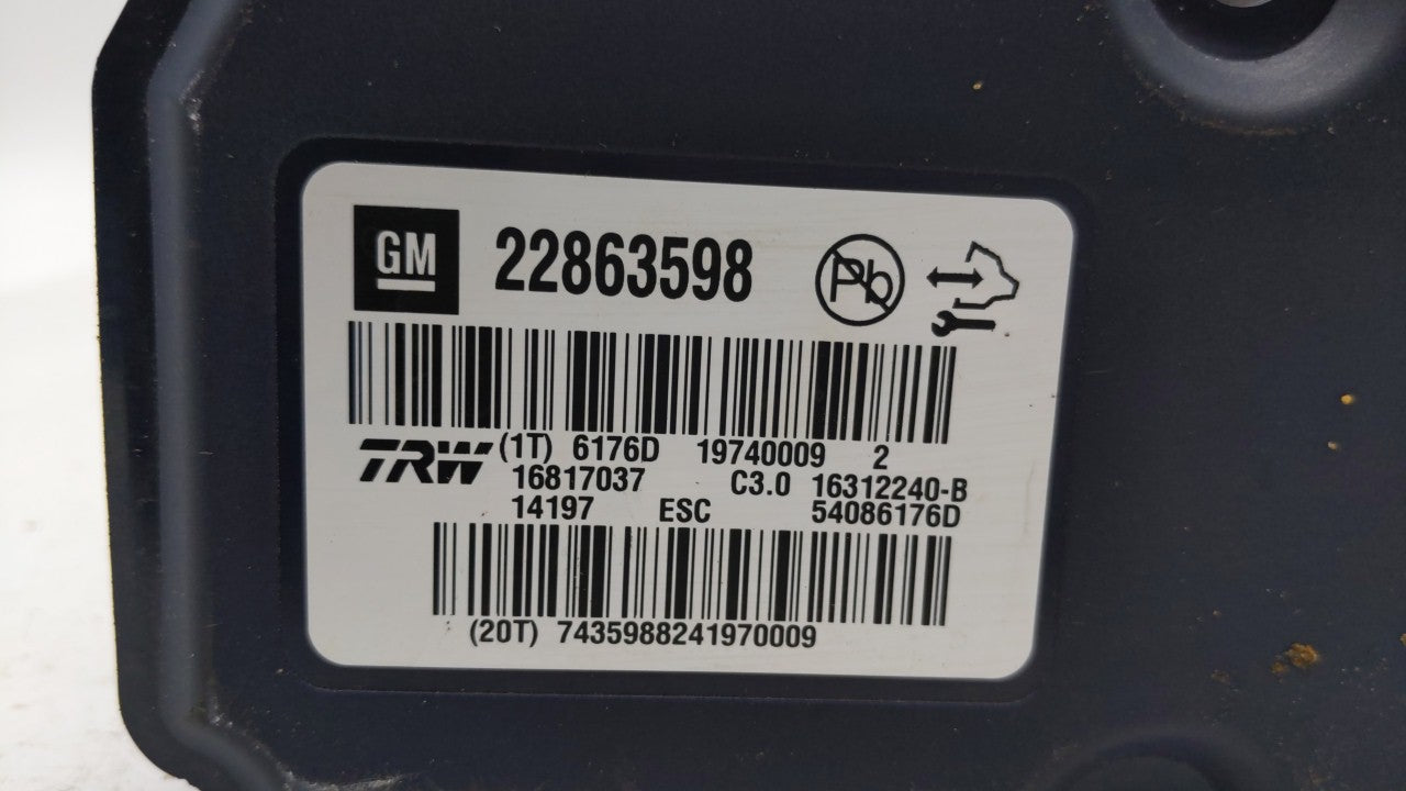 2013-2016 Chevrolet Malibu ABS Pump Control Module Replacement P/N:22815252 22888646 Fits 2012 2013 2014 2015 2016 OEM Used Auto Parts - Oemusedautoparts1.com