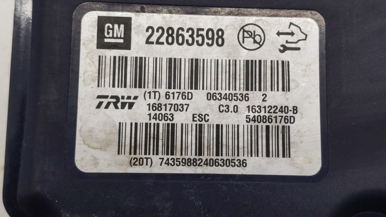 2012-2013 Buick Lacrosse ABS Pump Control Module Replacement P/N:22815252 22888646 Fits 2012 2013 2014 2015 2016 OEM Used Auto Parts - Oemusedautoparts1.com