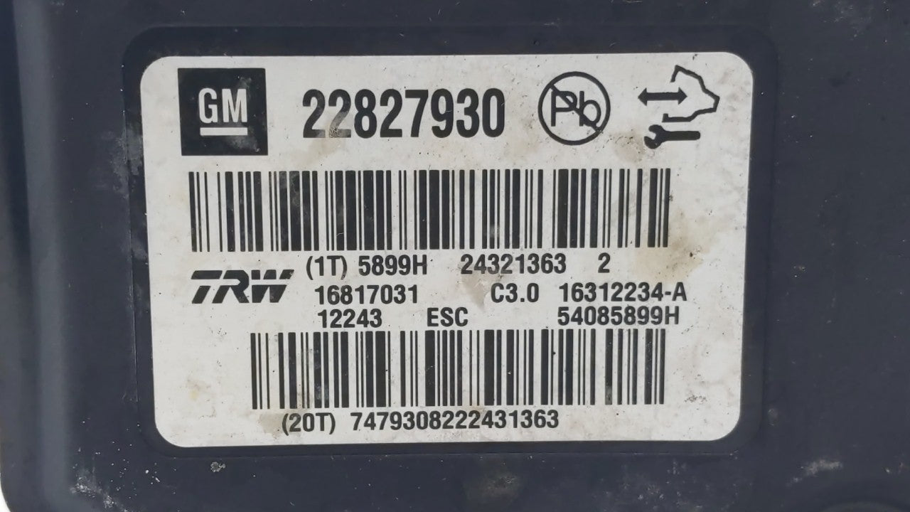 2013-2016 Chevrolet Malibu ABS Pump Control Module Replacement P/N:22815252 22888646 Fits 2012 2013 2014 2015 2016 OEM Used Auto Parts - Oemusedautoparts1.com