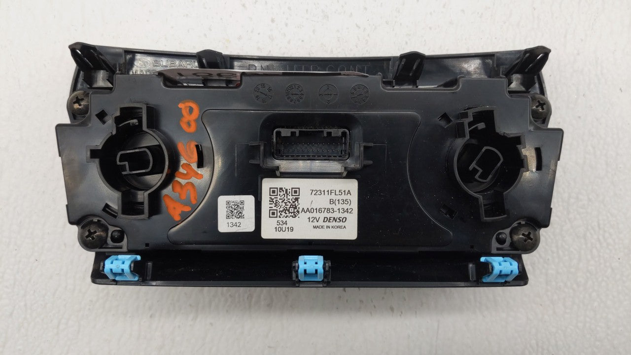 2017 Subaru Impreza Climate Control Module Temperature AC/Heater Replacement P/N:72311FL51A Fits OEM Used Auto Parts - Oemusedautoparts1.com