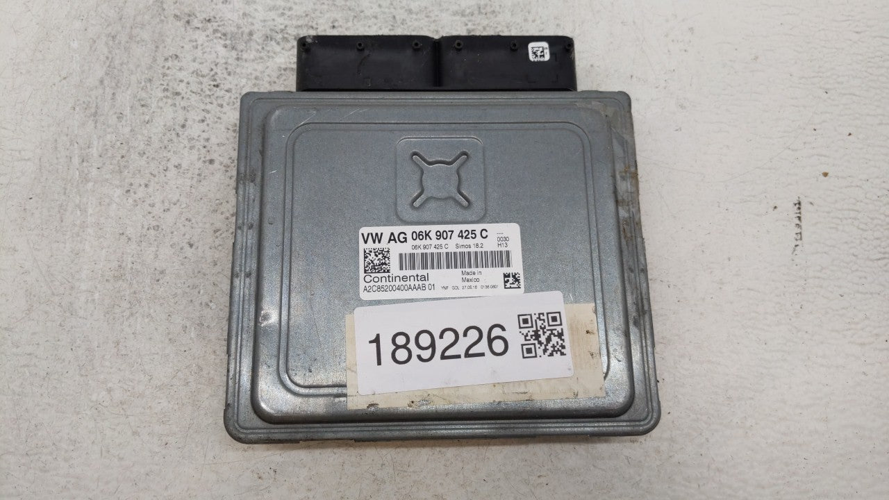 2015-2017 Volkswagen Jetta PCM Engine Computer ECU ECM PCU OEM P/N:06K 907 425 C Fits 2015 2016 2017 OEM Used Auto Parts - Oemusedautoparts1.com