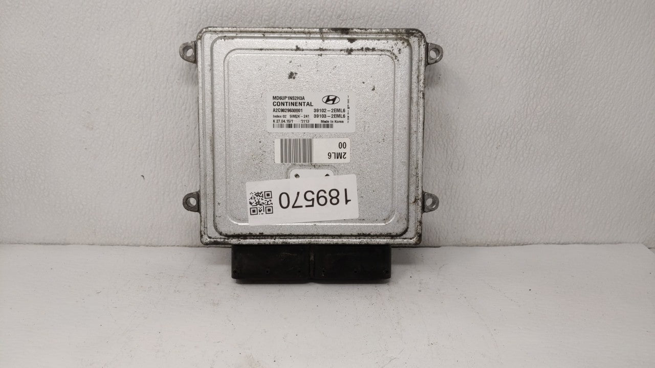 2014-2016 Hyundai Elantra PCM Engine Computer ECU ECM PCU OEM P/N:39133-2EGE0 39102-2EML6 Fits 2014 2015 2016 OEM Used Auto Parts - Oemusedautoparts1.com