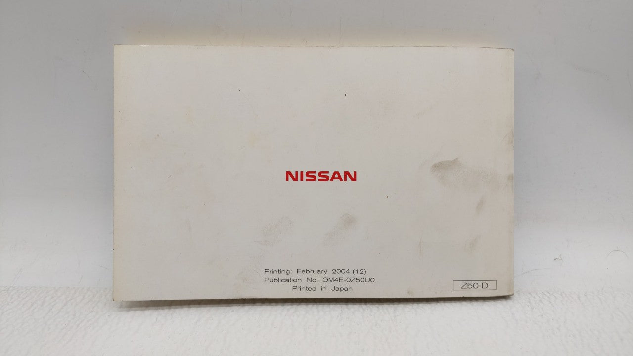 2004 Nissan Murano Owners Manual Book Guide OEM Used Auto Parts - Oemusedautoparts1.com