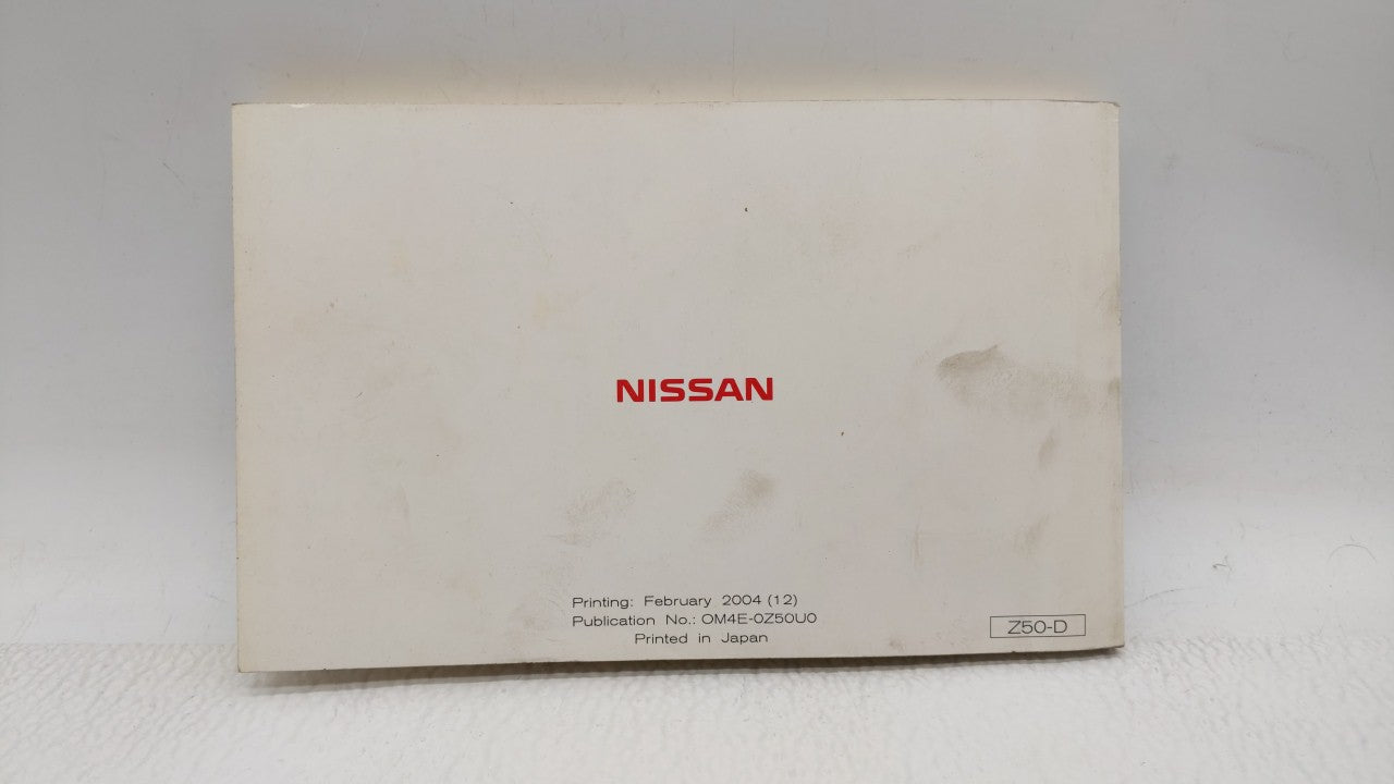 2004 Nissan Murano Owners Manual Book Guide OEM Used Auto Parts - Oemusedautoparts1.com