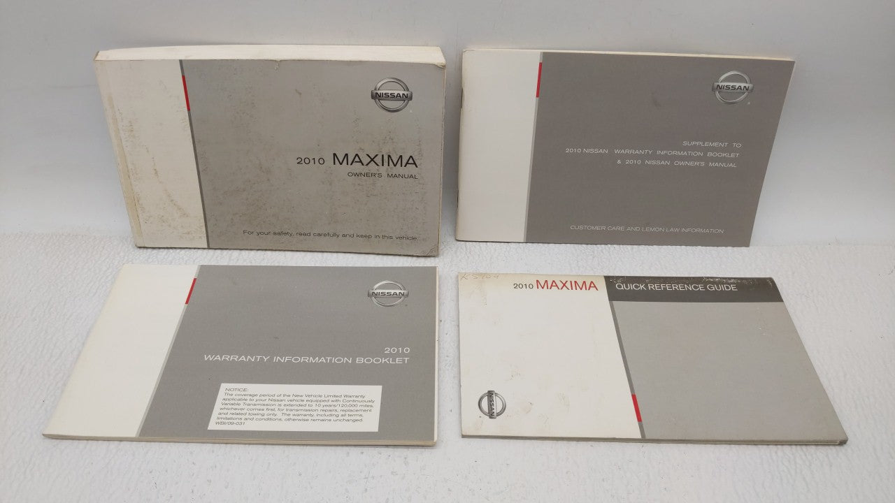 2010 Nissan Maxima Owners Manual Book Guide OEM Used Auto Parts - Oemusedautoparts1.com