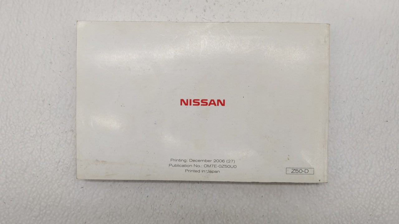 2007 Nissan Murano Owners Manual Book Guide OEM Used Auto Parts - Oemusedautoparts1.com