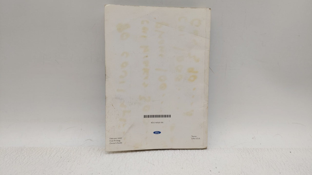 2008 Ford Taurus Owners Manual Book Guide P/N:8G1J-19A321-AA OEM Used Auto Parts - Oemusedautoparts1.com