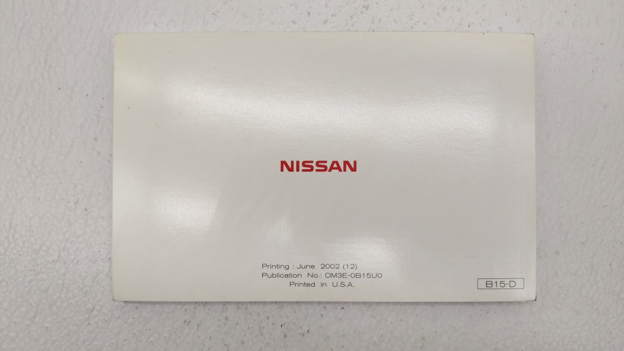 2003 Nissan Sentra Owners Manual Book Guide OEM Used Auto Parts - Oemusedautoparts1.com