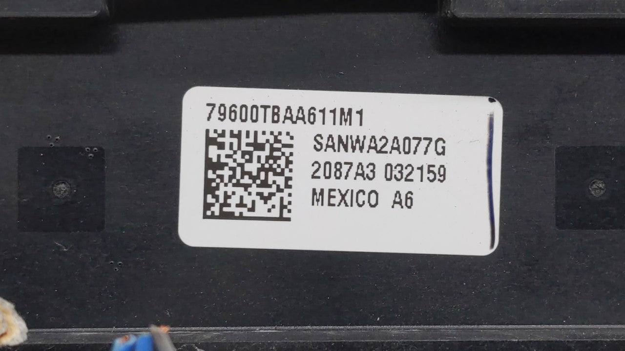 2016-2018 Honda Civic Climate Control Module Temperature AC/Heater Replacement P/N:79600-TBA-C410-M1 79600-TBA-A611-M1 Fits OEM Used Auto Parts - Oemusedautoparts1.com