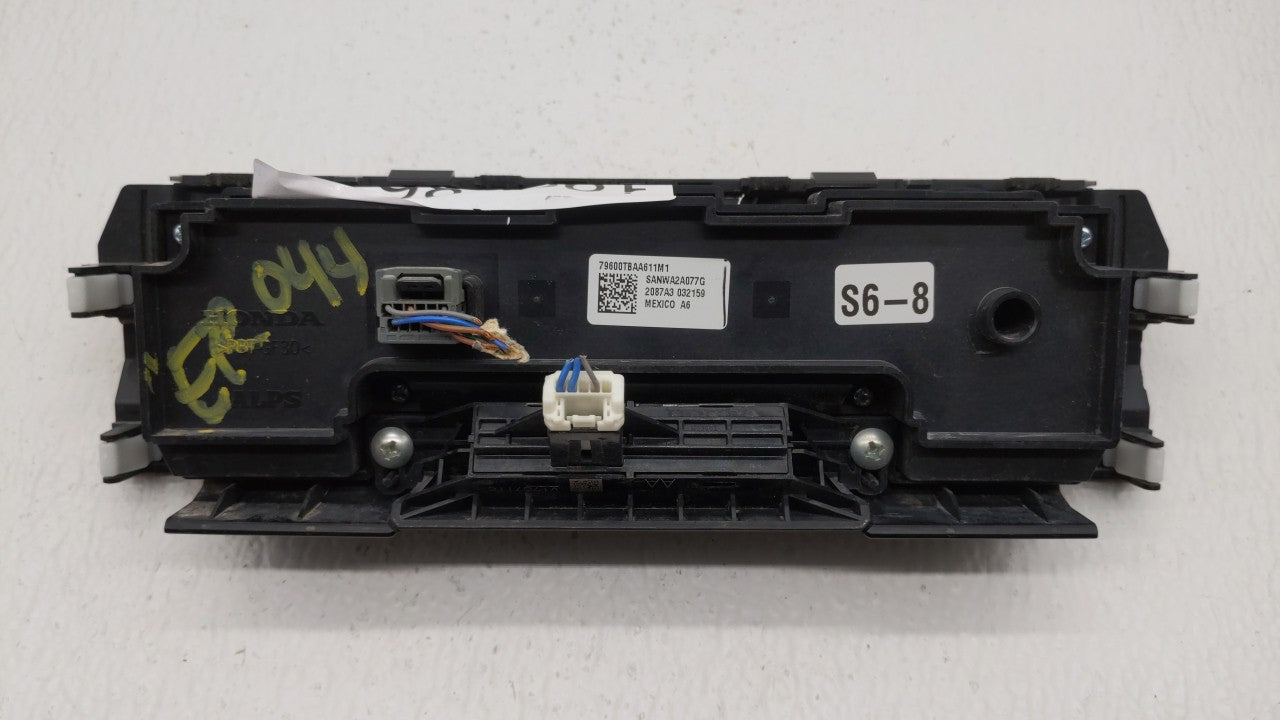 2016-2018 Honda Civic Climate Control Module Temperature AC/Heater Replacement P/N:79600-TBA-C410-M1 79600-TBA-A611-M1 Fits OEM Used Auto Parts - Oemusedautoparts1.com