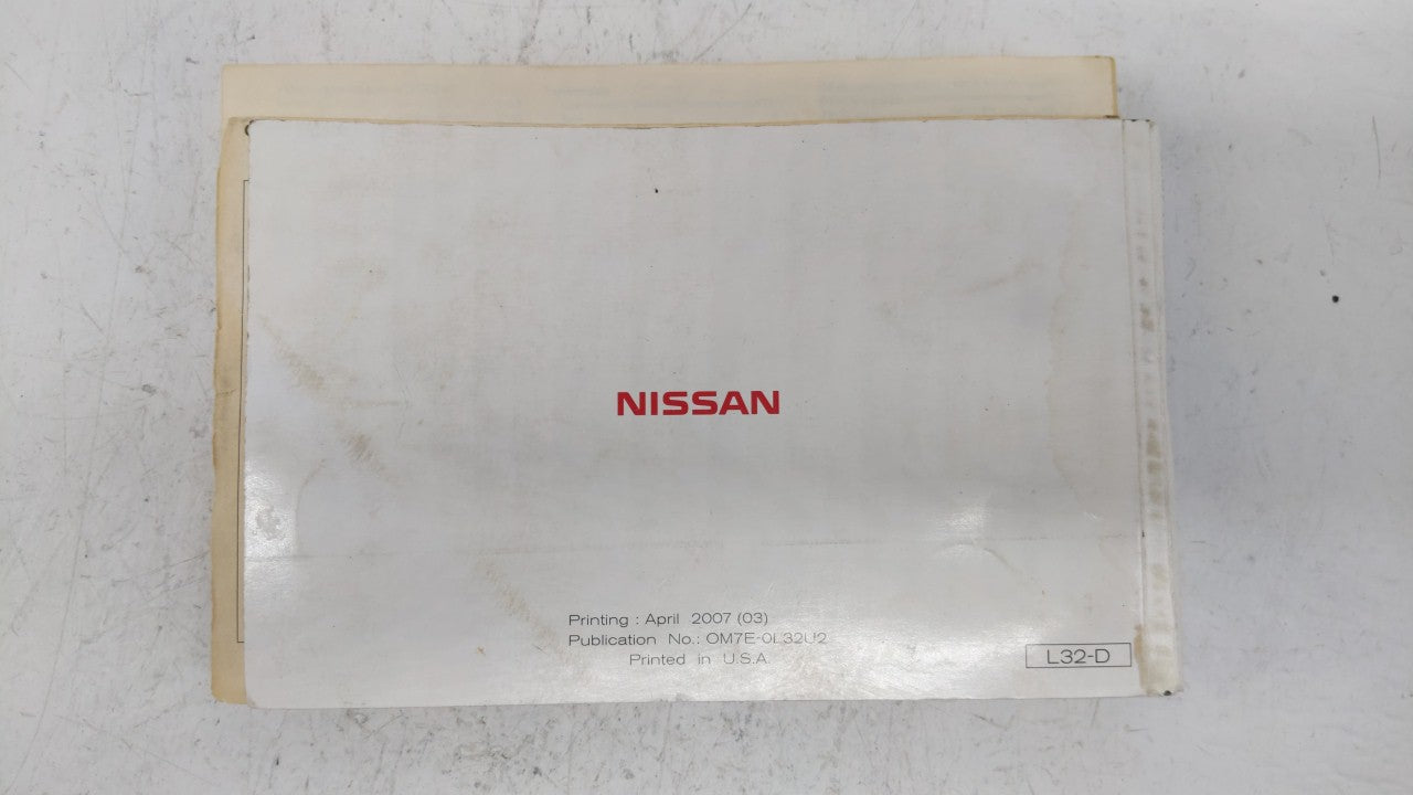 2007 Nissan Altima Owners Manual Book Guide OEM Used Auto Parts - Oemusedautoparts1.com