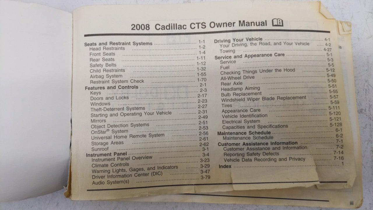 2008 Cadillac Cts Owners Manual Book Guide OEM Used Auto Parts - Oemusedautoparts1.com